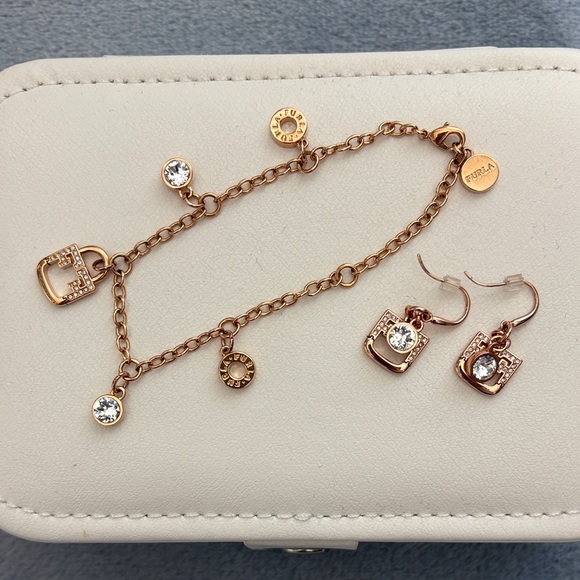 Furla Jewelry - Furla Rose Gold Chain Bracelet and Earrings Set